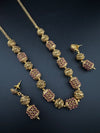 Premium Quality Traditional matt Gold and stones Long Necklace with long earrings/Indian Bridal necklace/Matar Mala/Rani Haar/Gold Plated