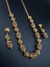 Premium Quality Traditional matt Gold and stones Long Necklace with long earrings/Indian Bridal necklace/Matar Mala/Rani Haar/Gold Plated
