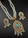 Premium Quality fusion Long Necklace with natural stone, kundan and Beads with beautiful earrings/Contemporary long Necklace set/Party wear