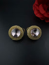 Premium Stud Cubic Zirconia and Crystal stone, gold color, Swarovski Inspired Statement earrings/Partywear earrings/Lightweight Studs tops