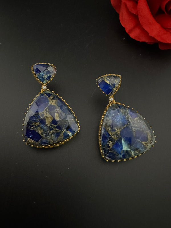 High Quality Premium Moissanite Doublet Marble stone and CZ is designer inspired Drop earrings/Unique earrings/statement Drop/Indian Jewelry