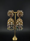 Premium Quality multicolor stones and pearls oversized in Matt Gold is Amrapali inspired designer Jhumka earrings/Indian earring/Bridal