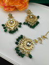 Premium Quality Kundan and pearls Gold plated designer inspired long chandbali earrings with Tikka/Indian earring/Bridal Jewelry (Copy)