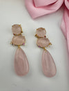 Premium 925 silver polish Pink Natural stone, CZ, Drop earring is designer inspired Drop Dangle earrings/Unique earrings/Indian Jewelry