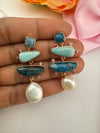 Premium 925 silver polish All Natural stone, pearl, CZ, Drop earring designer inspired Drop Dangle earrings/Unique earrings/Indian Jewelry
