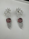 Premium Nano Setting Cubic Zirconia with Pearls is designer Inspired Statement Drop Dangle Long earring