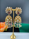 Premium Quality multicolor stones and pearls oversized in Matt Gold is Amrapali inspired designer Jhumka earrings/Indian earring/Bridal