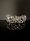 Premium Silver color Openable Designer bracelet with crystal stones, Cubic Zirconia in unique Designer setting/single bangle/Bracelet Bangle