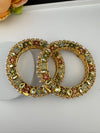 Openable Jadau Pacheli kada with pearls, kundan is Amrapali inspired Designer bangles set/Indian Kada/Temple jewelry/Rajwadi Bangle/Size 2.4" & 2.8"
