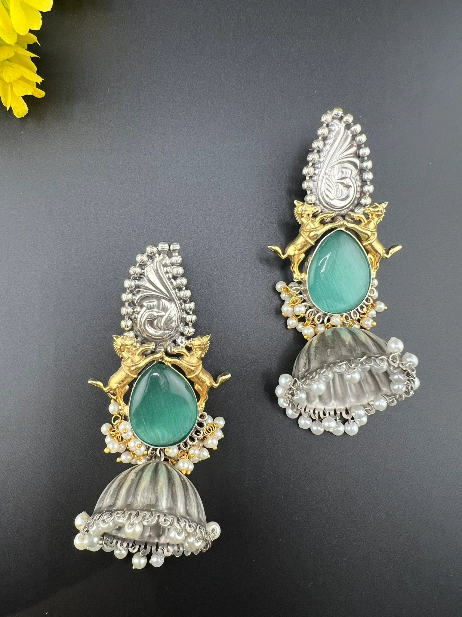 Oxidized German Silver Premium Long Jhumka