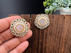 Pink Stud Monalisa Stone, kundan and Pearls stud earrings