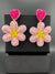 Beaded Baby Pink and Magenta Flower quirky earring/Handmade earring/Statement Earring/Boho Earring/Beaded earring/Ethnic Earring/Valentines