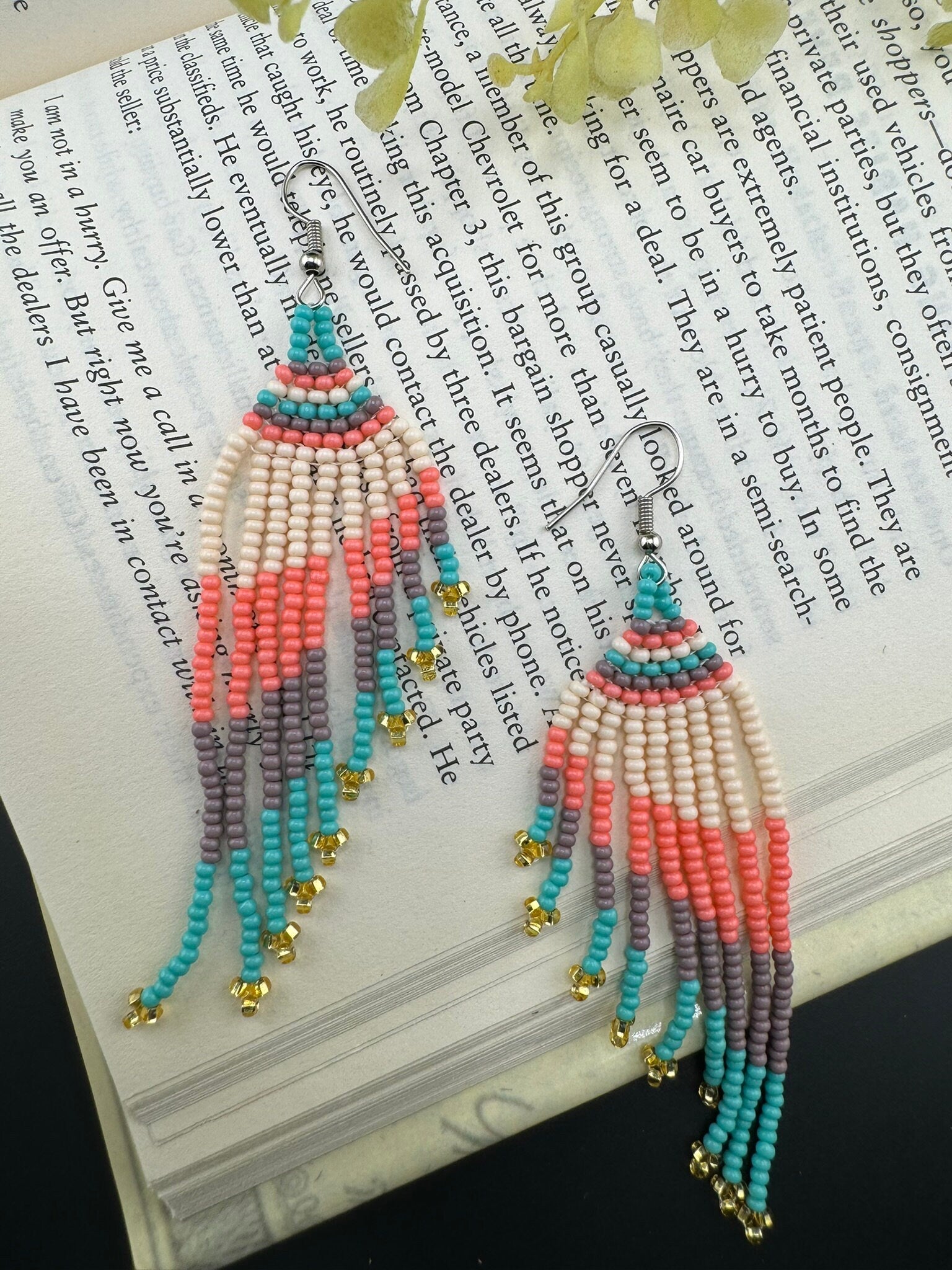 Beaded Long Pink Purple Long quirky earring/Handmade earring/Statement Earring/Boho Earring/Beaded earring/Ethnic Earring/Valentine gift
