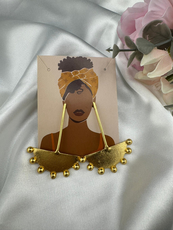 Matt Gold Statement Long earrings in unique sleek design
