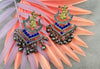 Silver Polish Oxidized German silver Blue Chand Bali with stones, Ghungroo in Baja Barati Design/Boho Earring/Ethnic Earring/Wedding earring