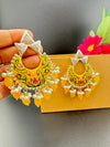 Silver Polish Premium Oxidized German silver Chand Bali Yellow Minakari pearls/Boho Earring/Ethnic Earring/has exceptional Shine