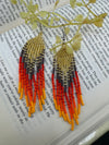 Beaded Long Red Yellow Purple quirky earring/Handmade earring/Statement Earring/Boho Earring/Beaded earring/Ethnic Earring/Valentine gift