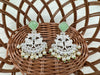 Silver Polish Premium Oxidized German silver Chand Bali with Mint/Light Green stones pearls Elephant Design/Boho Earring/Ethnic Earring