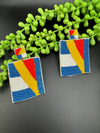 Multicolor Square Dangle Quirky Beaded earrings
