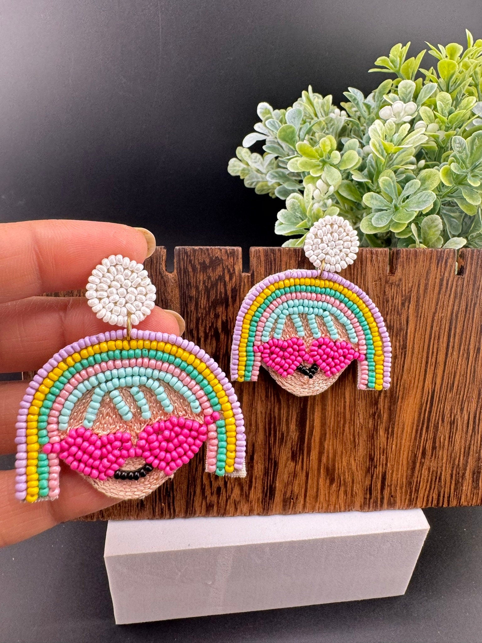 Cool Girl Boss unique Quirky Beaded earrings, Unique Earrings