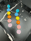 Beaded Multicolor Long sleek quirky earring/Handmade earrings