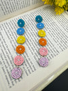 Beaded Multicolor Long sleek quirky earring/Handmade earrings
