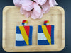 Multicolor Square Dangle Quirky Beaded earrings