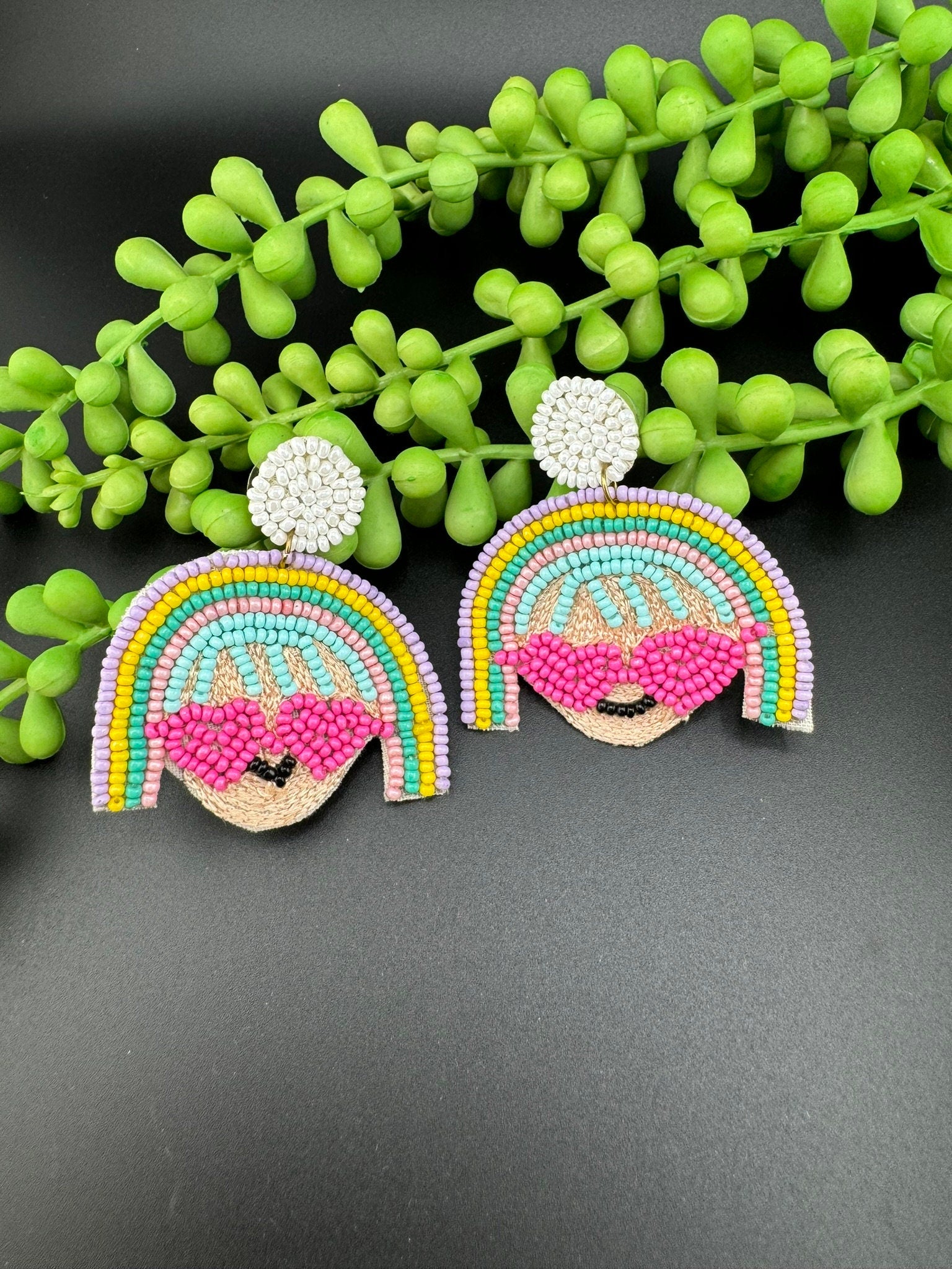 Cool Girl Boss unique Quirky Beaded earrings, Unique Earrings