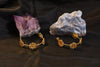 Matt Gold Statement Hoop earrings in unique Flowers design around hoop