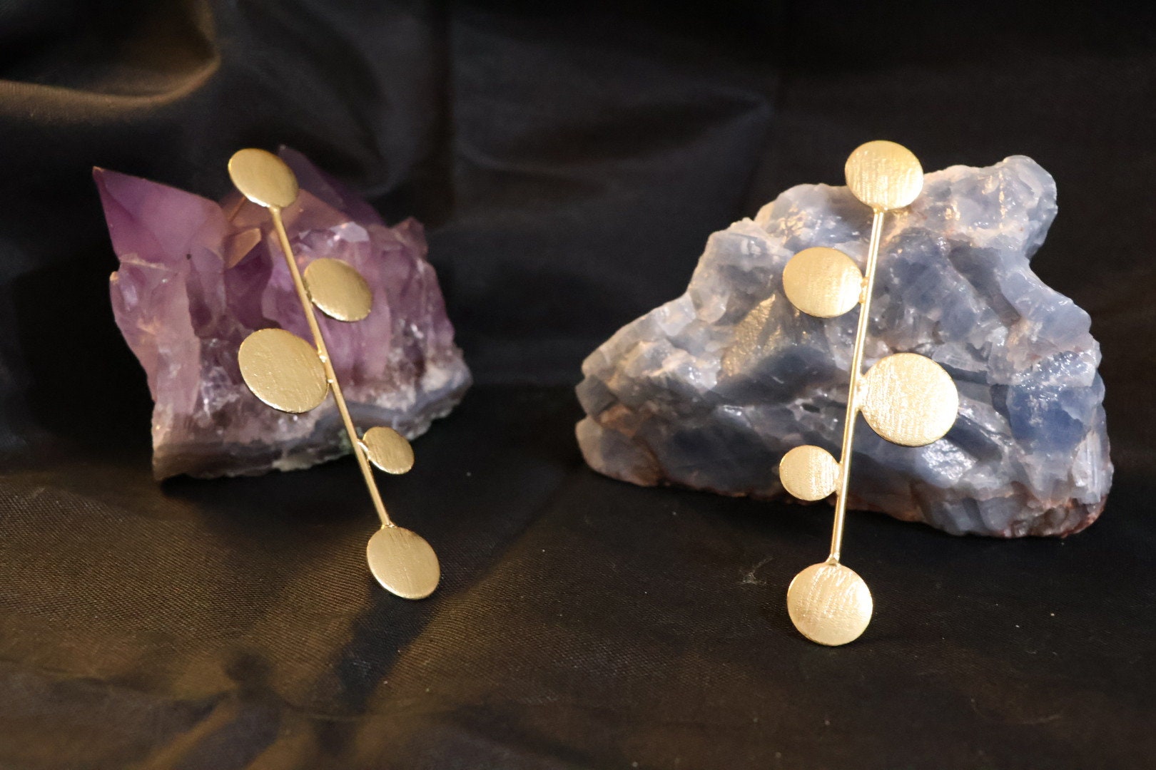 Matt Gold Long earrings in unique drop design