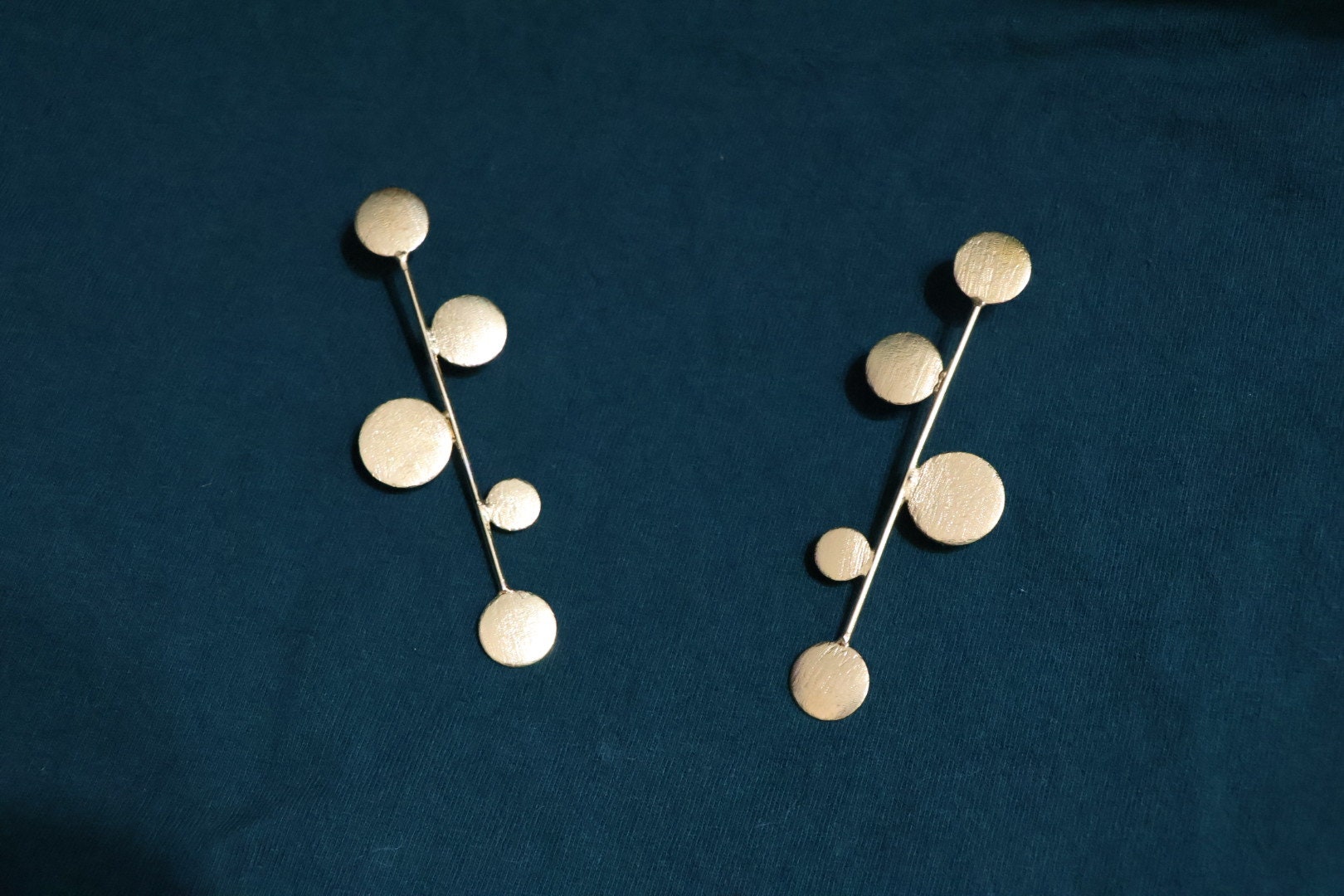 Matt Gold Long earrings in unique drop design