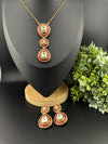 Premium Uncut moissanite and Pachi Kundan, CZ with long earrings is a Designer pendant set/Indian jewelry/Premium Kundan/Bridesmaid gift
