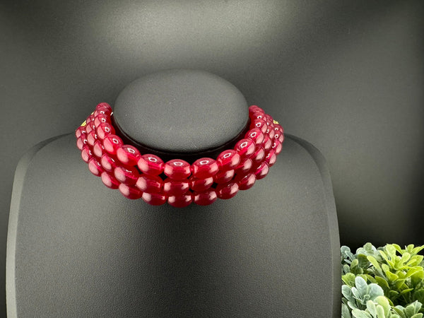 Beads choker Necklace without earrings with Dori/Indian jewelry/youth kids jewelry/Bridesmaids gift/Indo Western/Pearl Choker/Indian Choker