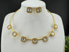 Premium Quality Moissanite Kundan Matt Gold Hasli Necklace with studs earring/Indian jewelry/Sleek Necklace set/Bridesmaids gift/western set