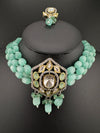 Tyaani Inspired Premium Fusion necklace with HQ Kundan, onyx beads and natural stones