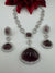 Premium Long necklace in Cubic Zirconia and Wine doublet stones Necklace set with long earrings