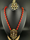 Amrapali Inspired Premium Long Necklace set with moissanite Kundan Inlay work on Stone