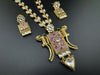 Pink Amrapali Inspired, Premium Quality Inlay work on natural stone long Necklace set