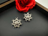 Moon Oxidized German silver Big Stud earrings