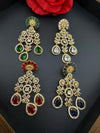 Long Cubic Zirconia Chandbali earring with stone/Gold earring/CZ earring/Statement Indian Earring/Bridal Earring/American Diamond chandelier