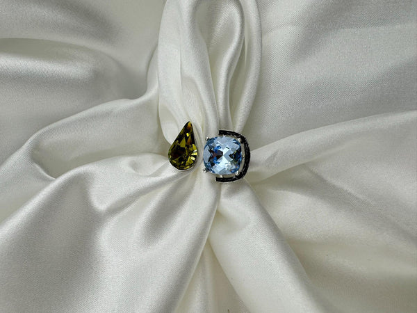 Premium Quality with Crystal and Enamel is Swarovski inspired/Adjustable Finger Ring/Indian Jewelry/Bollywood Jewelry/Indian Wedding jewelry
