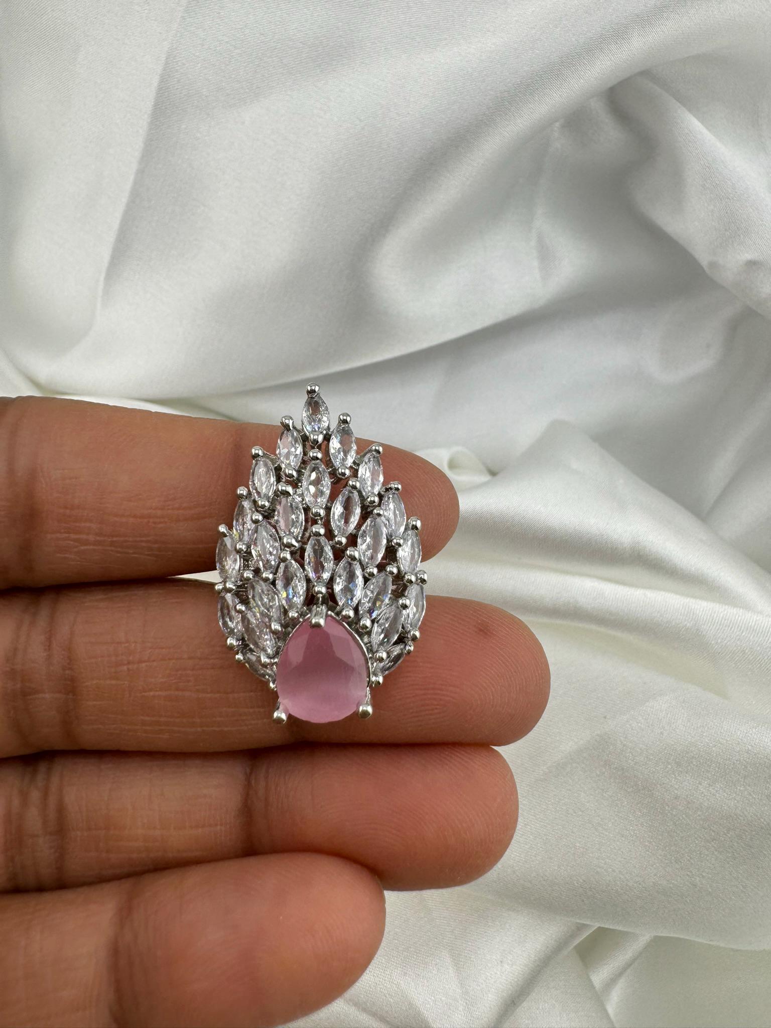 Premium Quality Adjustable Ring with Cubic Zirconia(AD)/Adjustable Finger Ring/Indian Jewelry/Bollywood Jewelry/Indian Wedding jewelry