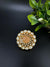 Adjustable Premium Big Finger Ring with Moissanite Kundan and Cubic Zirconia