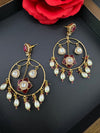 Premium Pachi Kundan Dangler with uncut kundan, Pearls hoop is Amrapali inspired designer earring/Indian Statement earring/Bridal Jewelry