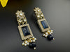 Premium natural stone, with Moissanite Kundan with CZ designer earring/Long Chandelier earring/Matt Gold Long Earring/Victorian polish