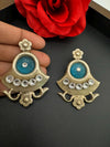 Premium Oxidized German silver earring with CZ, stones/Oxidized silver earring/Statement Boho Earring/everyday Indian jewelry/Ethnic Earring