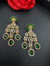 Long Cubic Zirconia Chandbali earring with stone/Gold earring/CZ earring/Statement Indian Earring/Bridal Earring/American Diamond chandelier