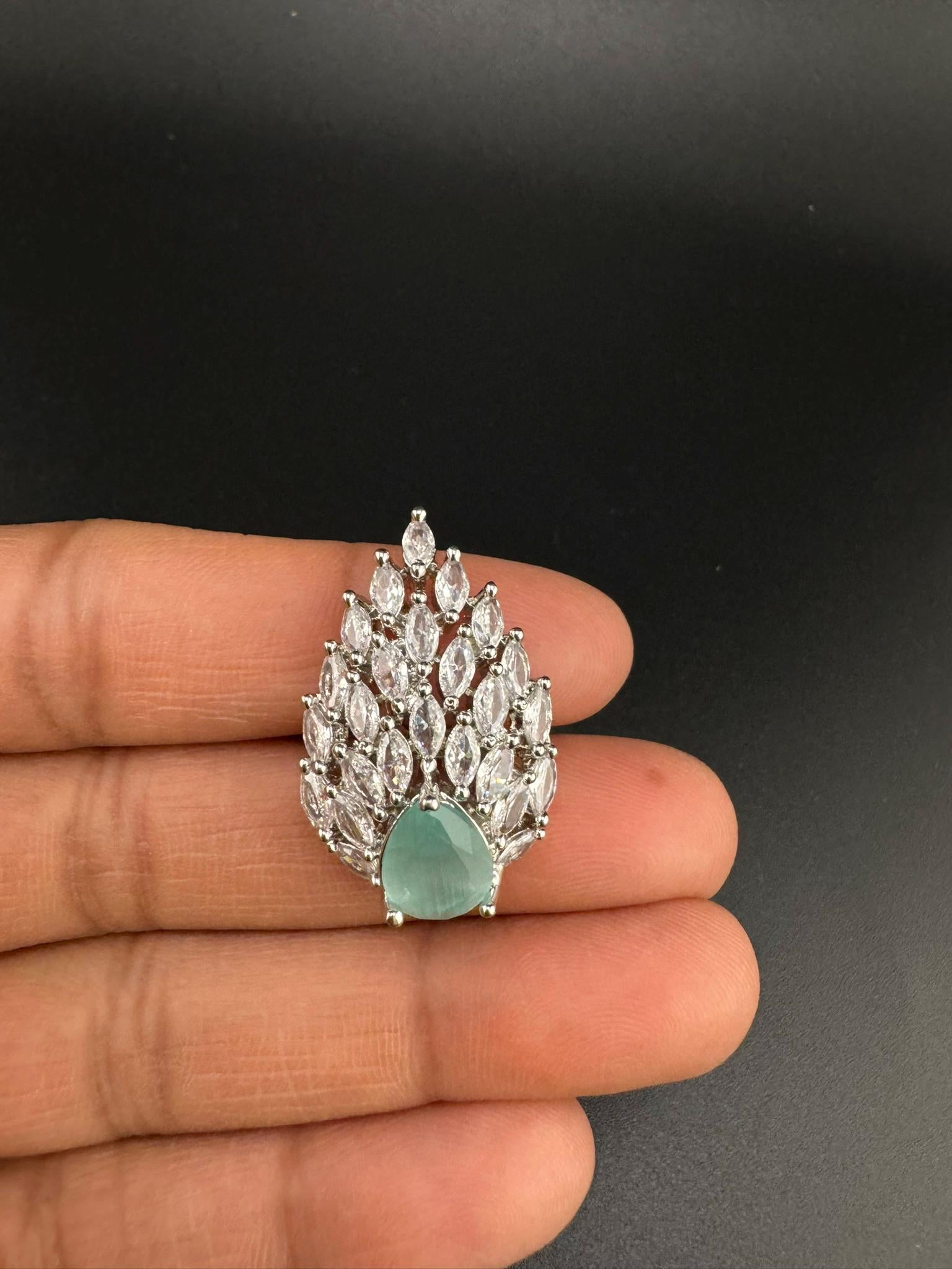 Premium Quality Adjustable Ring with Cubic Zirconia(AD)/Adjustable Finger Ring/Indian Jewelry/Bollywood Jewelry/Indian Wedding jewelry