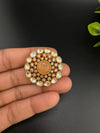 Adjustable Premium Big Finger Ring with Moissanite Kundan and Cubic Zirconia