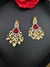 Premium Moissanite Kundan with Carved stones, CZ, Pearls designer Long Chandelier earrings